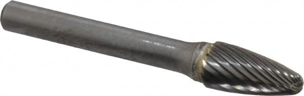 SGS Pro - 3/8" Cut Diam, 1/4" Shank Diam, Tree Head Single Cut Burr - Carbide, Radius End, 3/4" LOC - Americas Industrial Supply