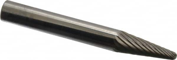 SGS Pro - 1/4" Cut Diam, 1/4" Shank Diam, Taper Head Single Cut Burr - Carbide, Radius End, 5/8" LOC - Americas Industrial Supply