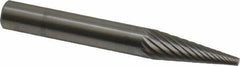 SGS Pro - 1/4" Cut Diam, 1/4" Shank Diam, Cone Head Single Cut Burr - Carbide, Point End, 3/4" LOC - Americas Industrial Supply