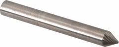 SGS Pro - 1/4" Cut Diam, 1/4" Shank Diam, Cone Head Single Cut Burr - Carbide, Point End, 3/16" LOC, 2" OAL - Americas Industrial Supply