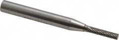 SGS Pro - 1/8" Cut Diam, 1/4" Shank Diam, Cylinder Head Double Cut Burr - Carbide, Flat End, 5/8" LOC, 2" OAL - Americas Industrial Supply