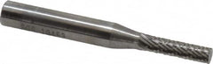 SGS Pro - 5/32" Cut Diam, 1/4" Shank Diam, Cylinder Head Double Cut Burr - Carbide, Flat End, 5/8" LOC - Americas Industrial Supply