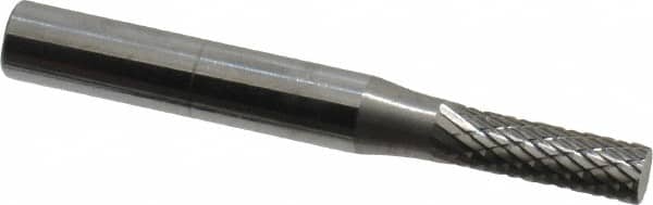 SGS Pro - 3/16" Cut Diam, 1/4" Shank Diam, Cylinder Head Double Cut Burr - Carbide, Flat End, 5/8" LOC, 2" OAL - Americas Industrial Supply
