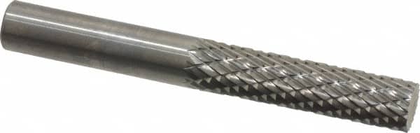 SGS Pro - 1/4" Cut Diam, 1/4" Shank Diam, Cylinder Head Double Cut Burr - Carbide, Flat End, 1" LOC, 2" OAL - Americas Industrial Supply