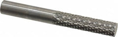 SGS Pro - 1/4" Cut Diam, 1/4" Shank Diam, Cylinder Head Double Cut Burr - Carbide, Flat End, 1" LOC, 2" OAL - Americas Industrial Supply
