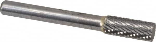 SGS Pro - 5/16" Cut Diam, 1/4" Shank Diam, Cylinder Head Double Cut Burr - Carbide, Flat End, 3/4" LOC, 2-1/2" OAL - Americas Industrial Supply