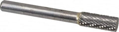 SGS Pro - 5/16" Cut Diam, 1/4" Shank Diam, Cylinder Head Double Cut Burr - Carbide, Flat End, 3/4" LOC, 2-1/2" OAL - Americas Industrial Supply
