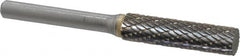 SGS Pro - 3/8" Cut Diam, 1/4" Shank Diam, Cylinder Head Double Cut Burr - Carbide, Flat End, 1-1/2" LOC - Americas Industrial Supply