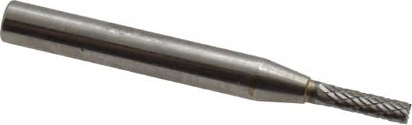 SGS Pro - 1/8" Cut Diam, 1/4" Shank Diam, Cylinder with End Cut Head Double Cut Burr - Carbide, End Cut End, 1/2" LOC - Americas Industrial Supply