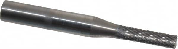 SGS Pro - 5/32" Cut Diam, 1/4" Shank Diam, Cylinder with End Cut Head Double Cut Burr - Carbide, End Cut End, 5/8" LOC - Americas Industrial Supply
