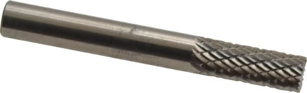SGS Pro - 1/4" Cut Diam, 1/4" Shank Diam, Cylinder with End Cut Head Double Cut Burr - Carbide, End Cut End, 5/8" LOC, 2" OAL - Americas Industrial Supply