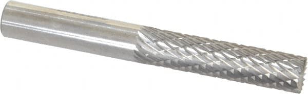 SGS Pro - 1/4" Cut Diam, 1/4" Shank Diam, Cylinder with End Cut Head Double Cut Burr - Carbide, End Cut End, 1" LOC - Americas Industrial Supply