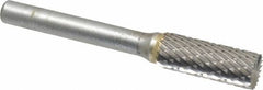 SGS Pro - 3/8" Cut Diam, 1/4" Shank Diam, Cylinder with End Cut Head Double Cut Burr - Carbide, End Cut End, 1" LOC - Americas Industrial Supply