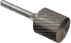 SGS Pro - 1" Cut Diam, 1/4" Shank Diam, Cylinder with End Cut Head Double Cut Burr - Carbide, End Cut End, 1" LOC, 2-3/4" OAL - Americas Industrial Supply