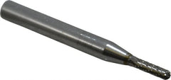 SGS Pro - 1/8" Cut Diam, 1/4" Shank Diam, Cylinder with Radius Head Double Cut Burr - Carbide, Radius End, 1/2" LOC - Americas Industrial Supply