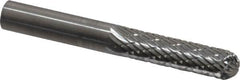 SGS Pro - 1/4" Cut Diam, 1/4" Shank Diam, Cylinder with Radius Head Double Cut Burr - Carbide, Radius End, 1" LOC, 2" OAL - Americas Industrial Supply