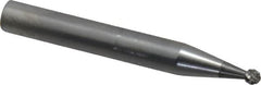 SGS Pro - 1/8" Cut Diam, 1/4" Shank Diam, Ball Head Double Cut Burr - Carbide, Radius End, 3/32" LOC - Americas Industrial Supply