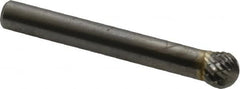 SGS Pro - 5/16" Cut Diam, 1/4" Shank Diam, Ball Head Double Cut Burr - Carbide, Radius End, 1/4" LOC - Americas Industrial Supply