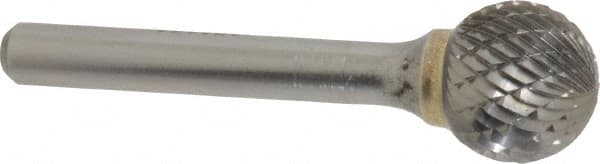 SGS Pro - 5/8" Cut Diam, 1/4" Shank Diam, Ball Head Double Cut Burr - Carbide, Radius End, 9/16" LOC - Americas Industrial Supply
