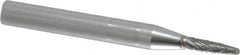 SGS Pro - 1/8" Cut Diam, 1/4" Shank Diam, Tree with Radius Head Double Cut Burr - Carbide, Radius End, 1/2" LOC - Americas Industrial Supply
