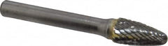 SGS Pro - 3/8" Cut Diam, 1/4" Shank Diam, Tree with Radius Head Double Cut Burr - Carbide, Radius End, 3/4" LOC - Americas Industrial Supply
