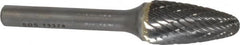 SGS Pro - 1/2" Cut Diam, 1/4" Shank Diam, Tree with Radius Head Double Cut Burr - Carbide, Radius End, 1" LOC - Americas Industrial Supply
