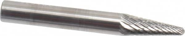 SGS Pro - 1/4" Cut Diam, 1/4" Shank Diam, Taper Head Double Cut Burr - Carbide, Radius End, 5/8" LOC - Americas Industrial Supply