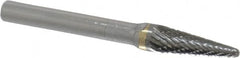 SGS Pro - 5/16" Cut Diam, 1/4" Shank Diam, Taper Head Double Cut Burr - Carbide, Radius End, 7/8" LOC - Americas Industrial Supply