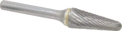 SGS Pro - 1/2" Cut Diam, 1/4" Shank Diam, Taper Head Double Cut Burr - Carbide, Radius End, 1-1/8" LOC - Americas Industrial Supply