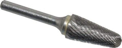 SGS Pro - 5/8" Cut Diam, 1/4" Shank Diam, Taper Head Double Cut Burr - Carbide, Radius End, 1-3/16" LOC - Americas Industrial Supply