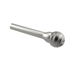SGS Pro - 1/4" Cut Diam, 1/4" Shank Diam, Cone Head Double Cut Burr - Carbide, Point End, 1" LOC - Americas Industrial Supply