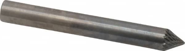SGS Pro - 1/4" Cut Diam, 1/4" Shank Diam, Cone Head Double Cut Burr - Carbide, Point End, 3/16" LOC, 2" OAL - Americas Industrial Supply
