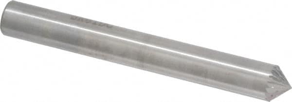 SGS Pro - 1/4" Cut Diam, 1/4" Shank Diam, Cone Head Double Cut Burr - Carbide, Point End, 1/8" LOC, 2" OAL - Americas Industrial Supply