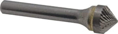 SGS Pro - 1/2" Cut Diam, 1/4" Shank Diam, Cone Head Double Cut Burr - Carbide, Point End, 1/4" LOC, 2" OAL - Americas Industrial Supply