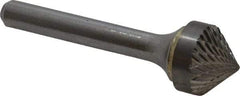 SGS Pro - 5/8" Cut Diam, 1/4" Shank Diam, Cone Head Double Cut Burr - Carbide, Point End, 5/16" LOC, 2-1/16" OAL - Americas Industrial Supply