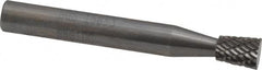 SGS Pro - 1/4" Cut Diam, 1/4" Shank Diam, Inverted Cone Head Double Cut Burr - Carbide, Flat End, 5/16" LOC - Americas Industrial Supply