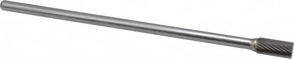 SGS Pro - 3/8" Cut Diam, 1/4" Shank Diam, Cylinder Head Single Cut Burr - Carbide, Flat End, 3/4" LOC - Americas Industrial Supply