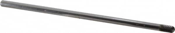 SGS Pro - 1/4" Cut Diam, 1/4" Shank Diam, Cylinder with Radius Head Single Cut Burr - Carbide, Radius End, 1/2" LOC - Americas Industrial Supply