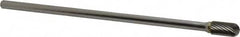 SGS Pro - 3/8" Cut Diam, 1/4" Shank Diam, Cylinder with Radius Head Single Cut Burr - Carbide, Radius End, 3/4" LOC - Americas Industrial Supply