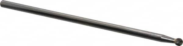 SGS Pro - 1/4" Cut Diam, 1/4" Shank Diam, Ball Head Single Cut Burr - Carbide, Radius End, 7/32" LOC - Americas Industrial Supply