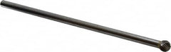 SGS Pro - 3/8" Cut Diam, 1/4" Shank Diam, Ball Head Single Cut Burr - Carbide, Radius End, 5/16" LOC - Americas Industrial Supply