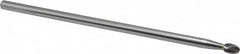 SGS Pro - 1/4" Cut Diam, 1/4" Shank Diam, Oval Head Single Cut Burr - Carbide, Radius End, 3/8" LOC - Americas Industrial Supply