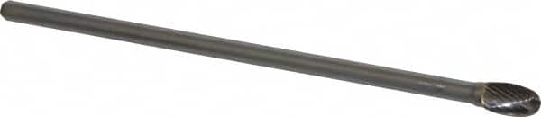 SGS Pro - 3/8" Cut Diam, 1/4" Shank Diam, Oval Head Single Cut Burr - Carbide, Radius End, 5/8" LOC - Americas Industrial Supply
