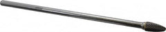 SGS Pro - 3/8" Cut Diam, 1/4" Shank Diam, Tree with Radius Head Single Cut Burr - Carbide, Radius End, 3/4" LOC - Americas Industrial Supply
