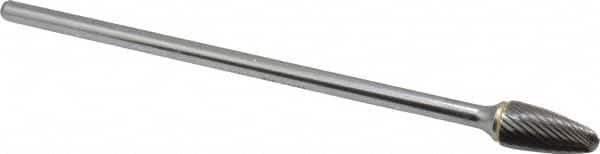 SGS Pro - 1/2" Cut Diam, 1/4" Shank Diam, Tree with Radius Head Single Cut Burr - Carbide, Radius End, 1" LOC - Americas Industrial Supply