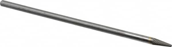 SGS Pro - 1/4" Cut Diam, 1/4" Shank Diam, Taper Head Single Cut Burr - Carbide, Radius End, 5/8" LOC - Americas Industrial Supply