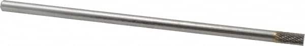 SGS Pro - 1/4" Cut Diam, 1/4" Shank Diam, Cylinder Head Double Cut Burr - Carbide, Flat End, 1/2" LOC - Americas Industrial Supply