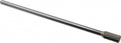 SGS Pro - 3/8" Cut Diam, 1/4" Shank Diam, Cylinder Head Double Cut Burr - Carbide, Flat End, 3/4" LOC - Americas Industrial Supply
