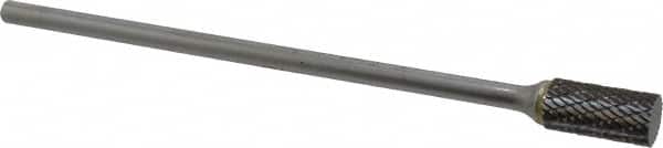 SGS Pro - 1/2" Cut Diam, 1/4" Shank Diam, Cylinder Head Double Cut Burr - Carbide, Flat End, 1" LOC - Americas Industrial Supply