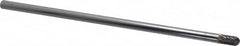 SGS Pro - 1/4" Cut Diam, 1/4" Shank Diam, Cylinder with Radius Head Double Cut Burr - Carbide, Radius End, 1/2" LOC - Americas Industrial Supply